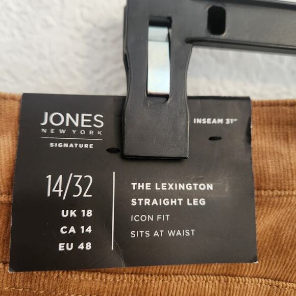 Jones New York Women's Size 14/32‎ The Lexington Straight Leg Brown Pants NWT - Picture 6 of 7